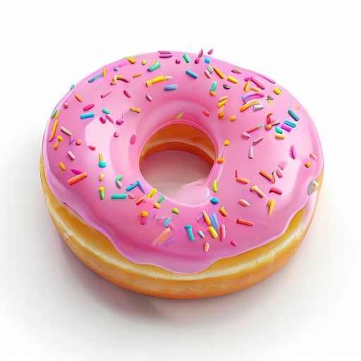 a yummy 3D donut with sprinkles