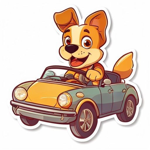 a cartoon dog with a bone