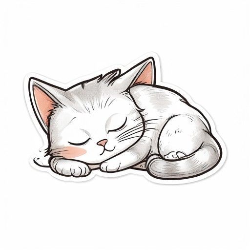 a sleepy cat curled up napping